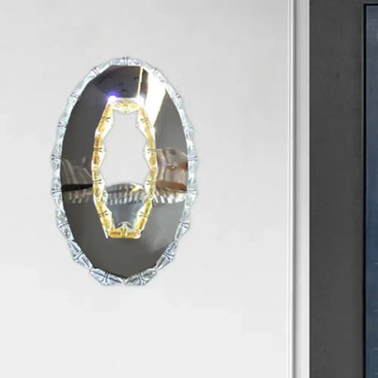 Chrome Crystal Oval Light Decorbites wall-mounted crystal fixture with gold inner ring on Tampa Home & Garden Store