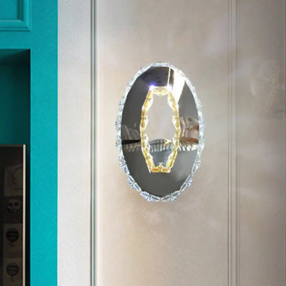 Decorbites Chrome Crystal Oval Light with chrome border and gold inner frame on Tampa Home & Garden Store