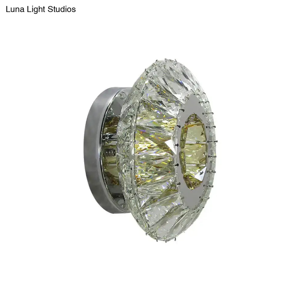 Chrome Faceted Crystal Lamp by Decorbites, circular crystal orb design for home & garden on Tampa Home & Garden Store