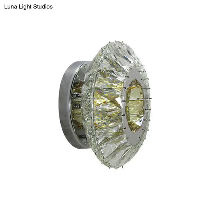Chrome Faceted Crystal Lamp by Decorbites, circular crystal orb design for home & garden on Tampa Home & Garden Store