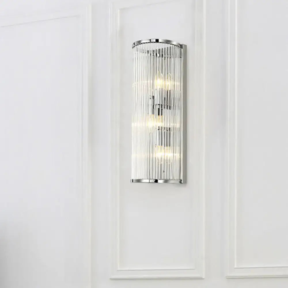 Chrome Crystal Tube Sconce by Decorbites, chrome wall light with crystal tubes on Tampa Home & Garden Store