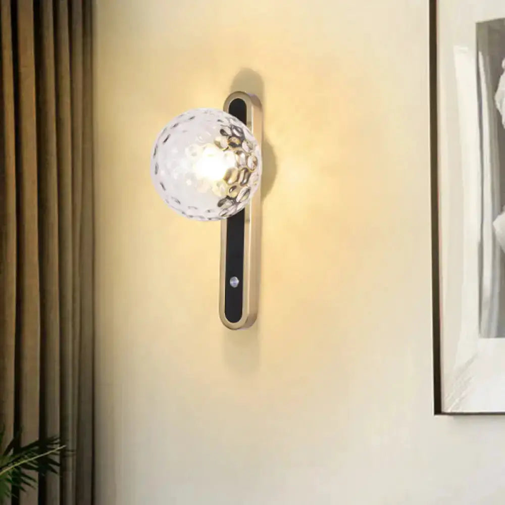 Contemporary clear glass wall lamp sconce with bubble shade by Decorbites for living room on Tampa Home & Garden Store