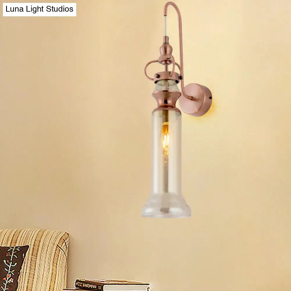 Decorbites copper amber glass sconce with vintage copper hardware, wall-mounted on Tampa Home & Garden Store