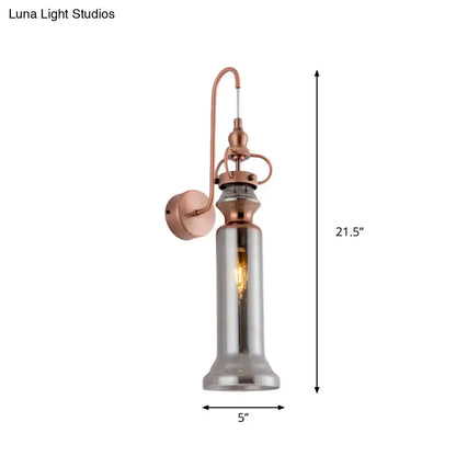 Decorbites copper amber glass sconce with copper arm and clear shade 21.5in tall, 5in base on Tampa Home & Garden Store
