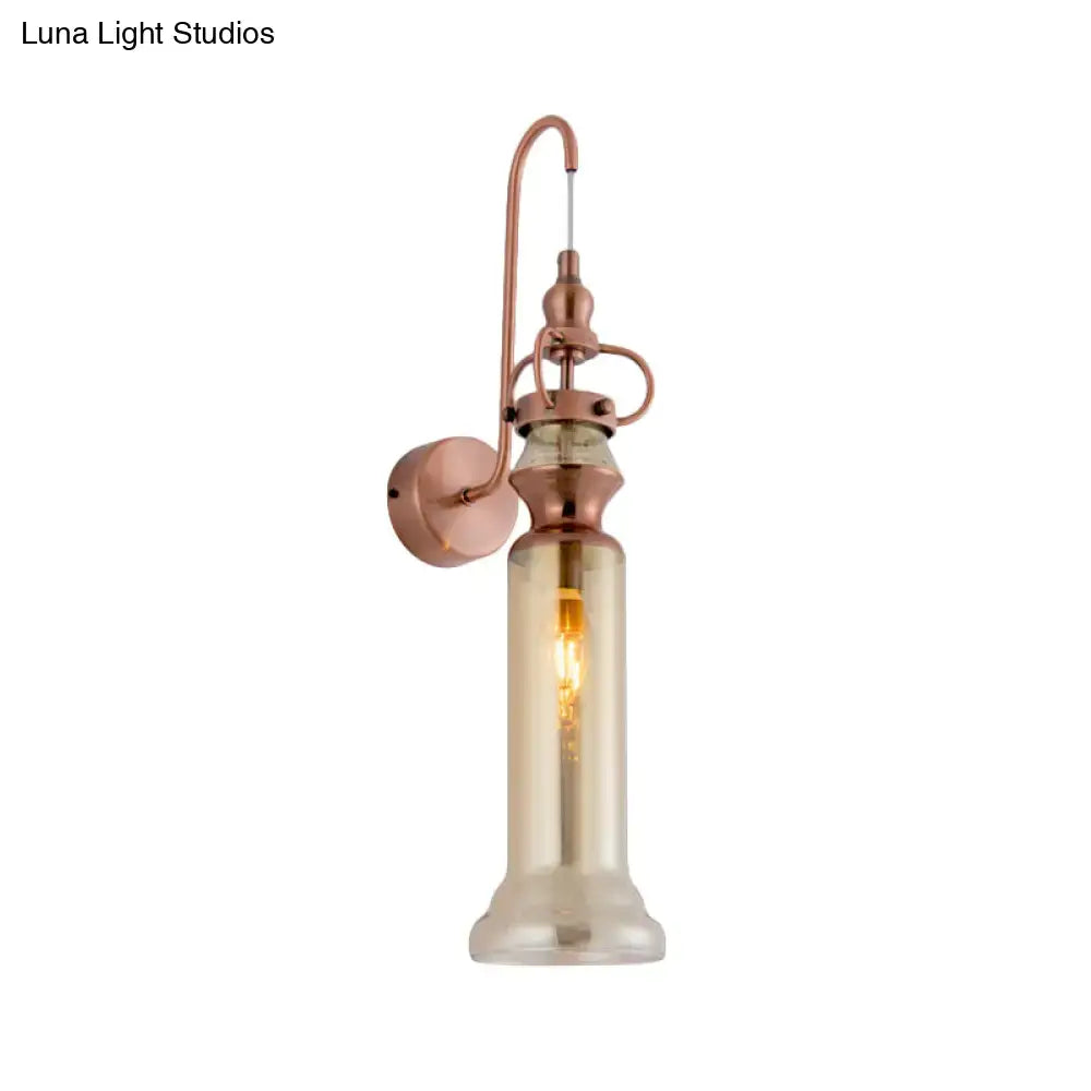 Copper Amber Glass Sconce by Decorbites with copper finish and exposed Edison bulb on Tampa Home & Garden Store