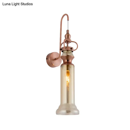 Copper Amber Glass Sconce by Decorbites with copper finish and exposed Edison bulb on Tampa Home & Garden Store