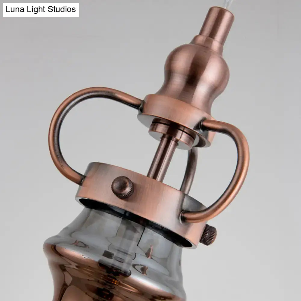 Copper amber glass sconce by Decorbites with vintage copper hardware and glass shade on Tampa Home & Garden Store