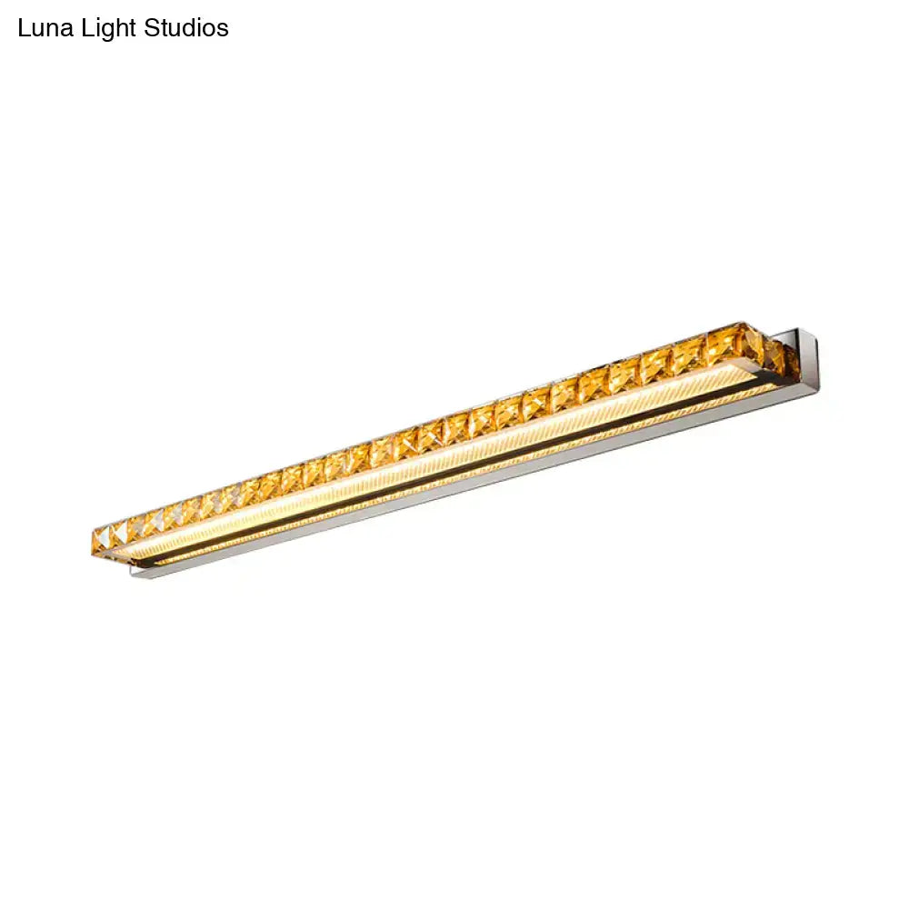 Contemporary crystal gold wall sconce with warm white LED light for bathroom on Tampa Home & Garden Store