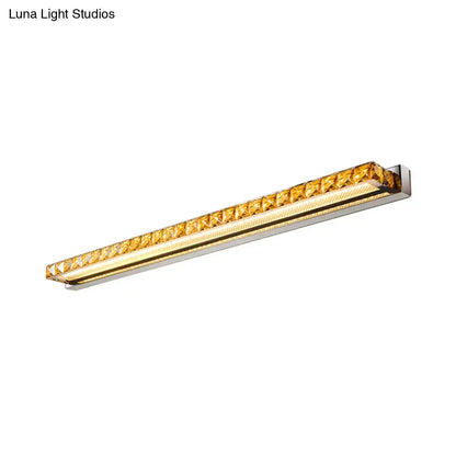 Contemporary crystal gold wall sconce with warm white LED light for bathroom on Tampa Home & Garden Store