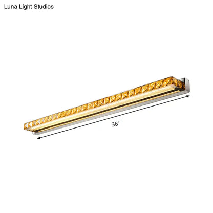 Contemporary crystal gold wall sconce with warm white LED light by Decorbites 36-inch length on Tampa Home & Garden Store