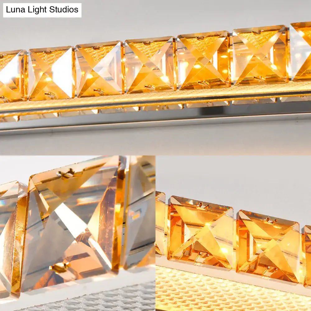 Contemporary crystal gold wall sconce with warm white LED by Decorbites bathroom lighting on Tampa Home & Garden Store