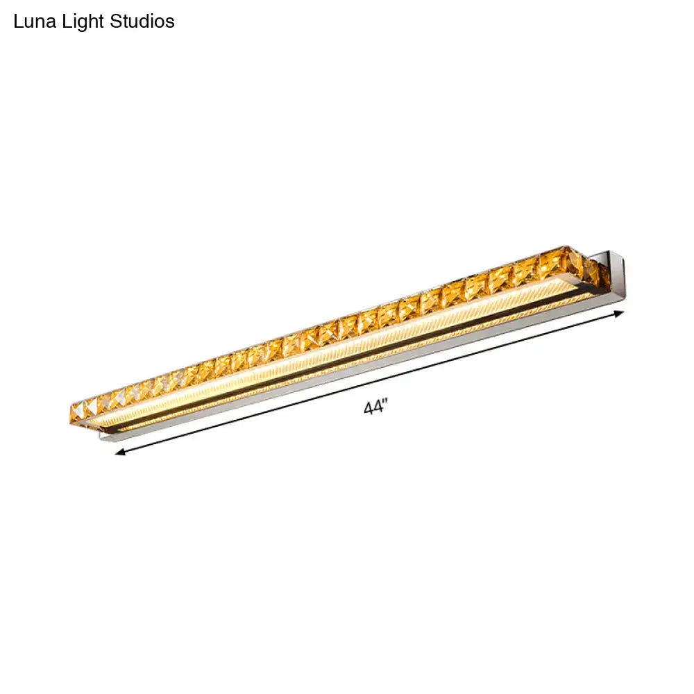 Decorbites contemporary crystal gold wall sconce with warm white LED light, 44in on Tampa Home & Garden Store
