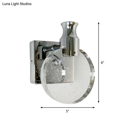 Silver Crystal Circle Compact Sconce Decorbites wall light on Tampa Home & Garden Store