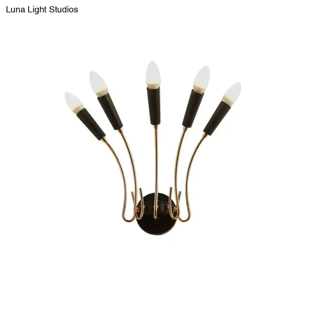 Contemporary Rocket Wall Sconce in Gold and Black