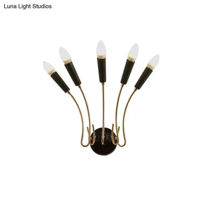Contemporary Rocket Wall Sconce in Gold and Black