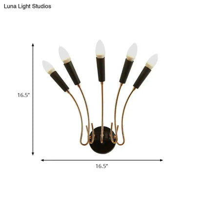 Contemporary Rocket Wall Sconce in Gold and Black