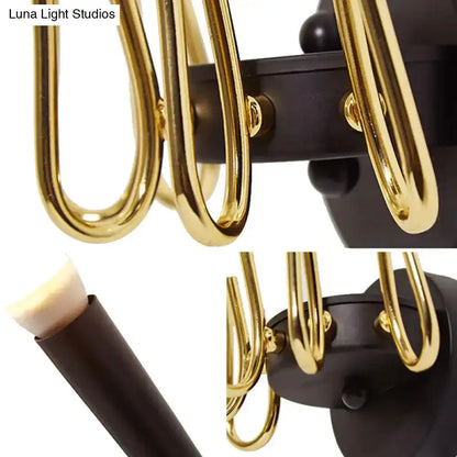Contemporary Rocket Wall Sconce in Gold and Black