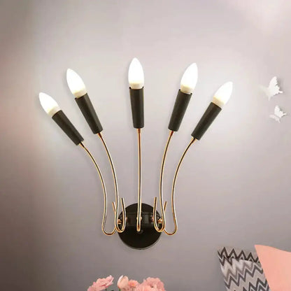 Contemporary Rocket Wall Sconce in Gold and Black