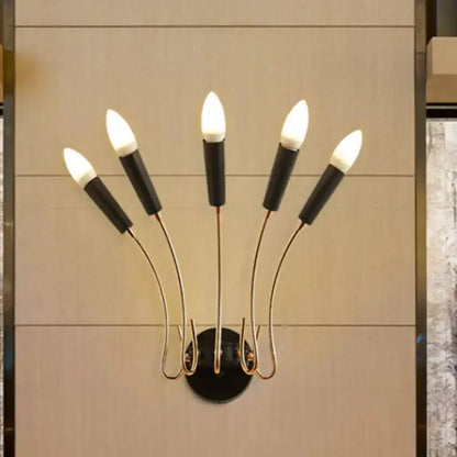 Contemporary Rocket Wall Sconce in Gold and Black