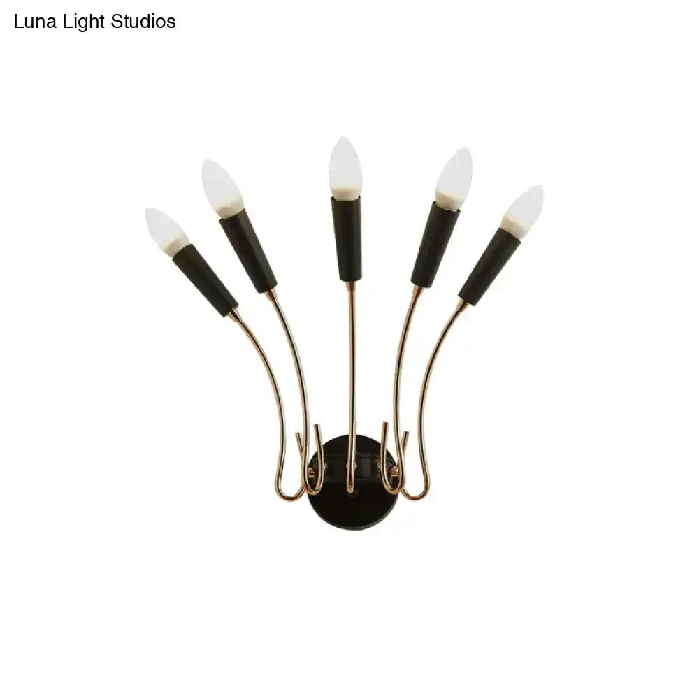 Contemporary Rocket Wall Sconce in Gold and Black