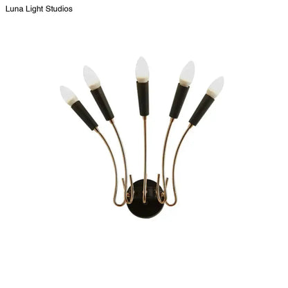 Contemporary Rocket Wall Sconce in Gold and Black