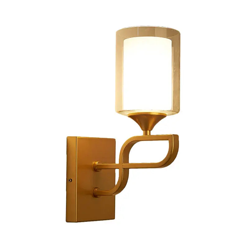 Gold Armed Opal Sconce, brass finish with opal glass shade, wall mount by Decorbites on Tampa Home & Garden Store
