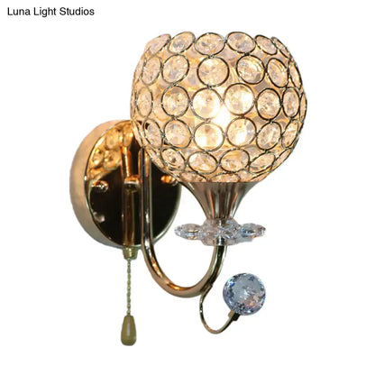 Gold Beveled Glass Globe Sconce by Decorbites crystal circle globe wall light on Tampa Home & Garden Store