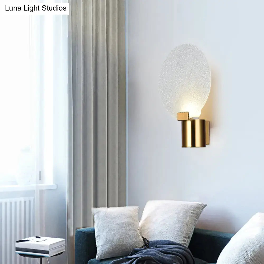 Gold bubble glass sconce by Decorbites, brass wall light with textured shade on Tampa Home & Garden Store
