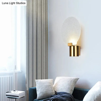 Gold bubble glass sconce by Decorbites, brass wall light with textured shade on Tampa Home & Garden Store