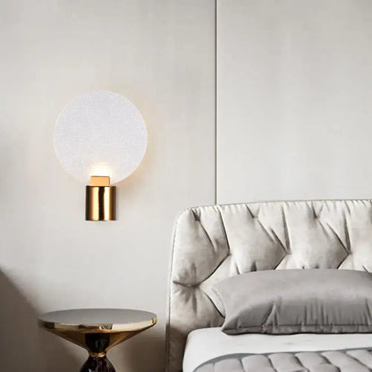 Gold Bubble Glass Sconce by Decorbites; wall-mount with frosted bubble glass and brass finish on Tampa Home & Garden Store