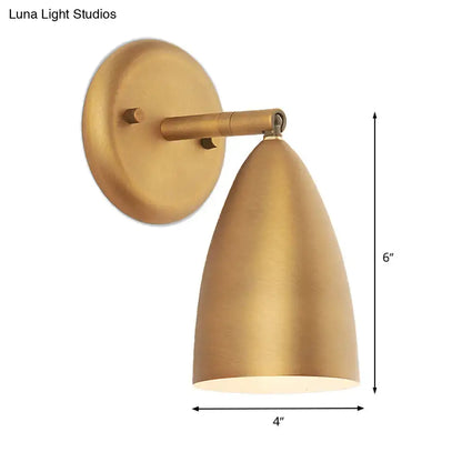 Gold conical elongated dome lamp wall sconce, brass finish, 6in tall, 4in dia by Decorbites on Tampa Home & Garden Store