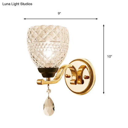 Chrome Teardrop Wall Sconce Dimmable Glow with crystal shade gold-tone Decorbites on Tampa Home & Garden Store