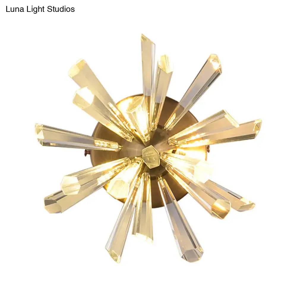 Gold finish Sputnik Sconce with crystal prisms, Decorbites wall light on Tampa Home & Garden Store