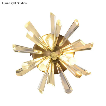 Gold finish Sputnik Sconce with crystal prisms, Decorbites wall light on Tampa Home & Garden Store