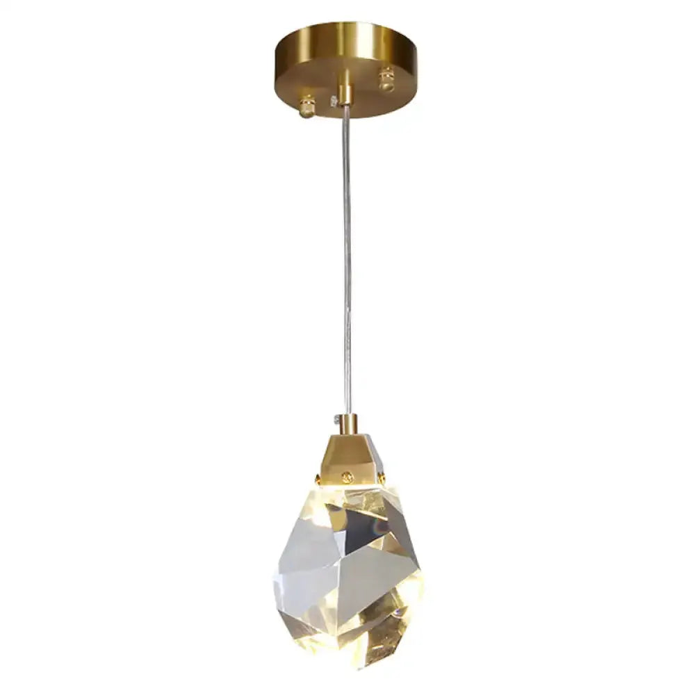 Gold Crystal Stone Pendant Light for Dining Room