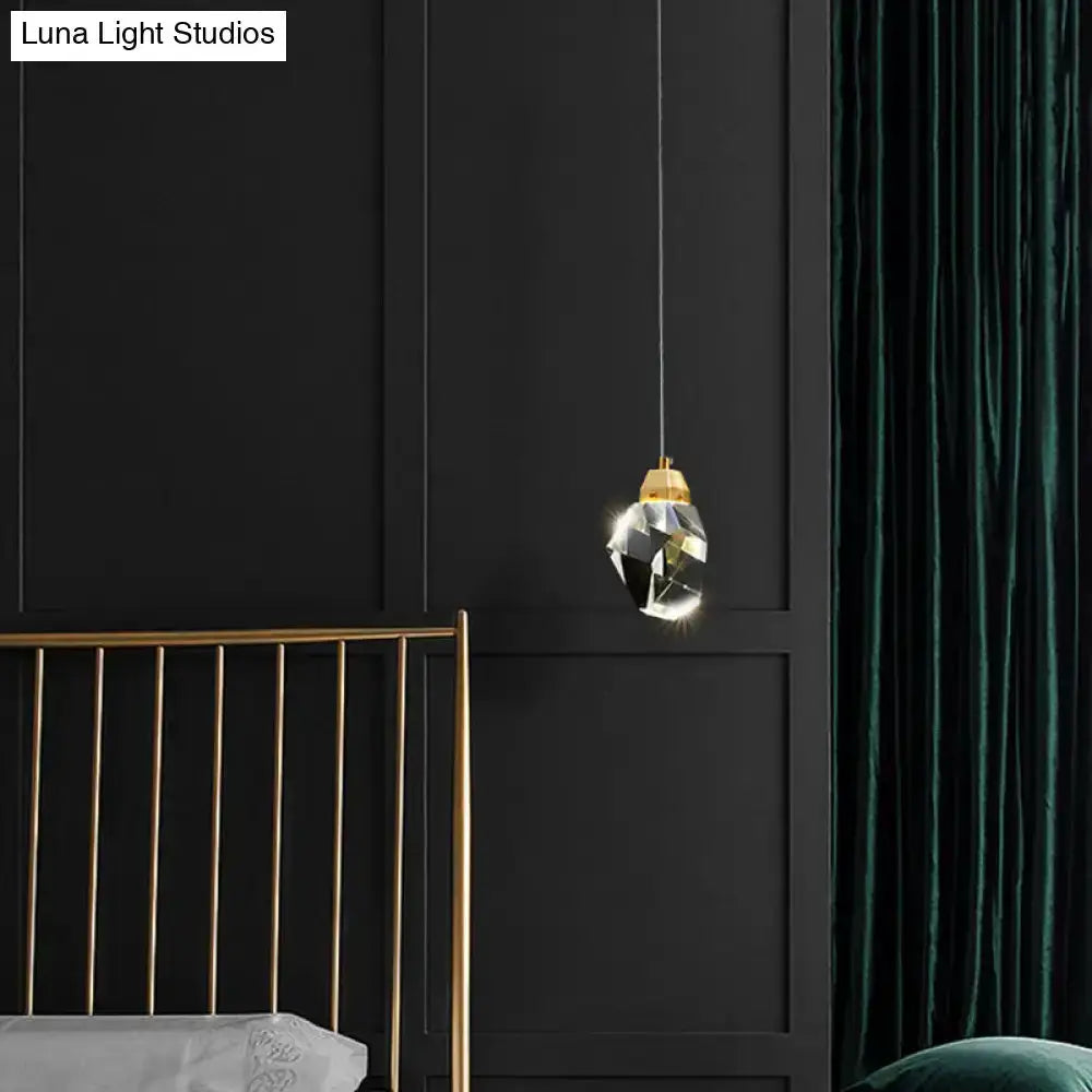 Gold Crystal Stone Pendant Light for Dining Room