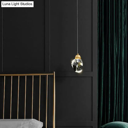 Gold Crystal Stone Pendant Light for Dining Room
