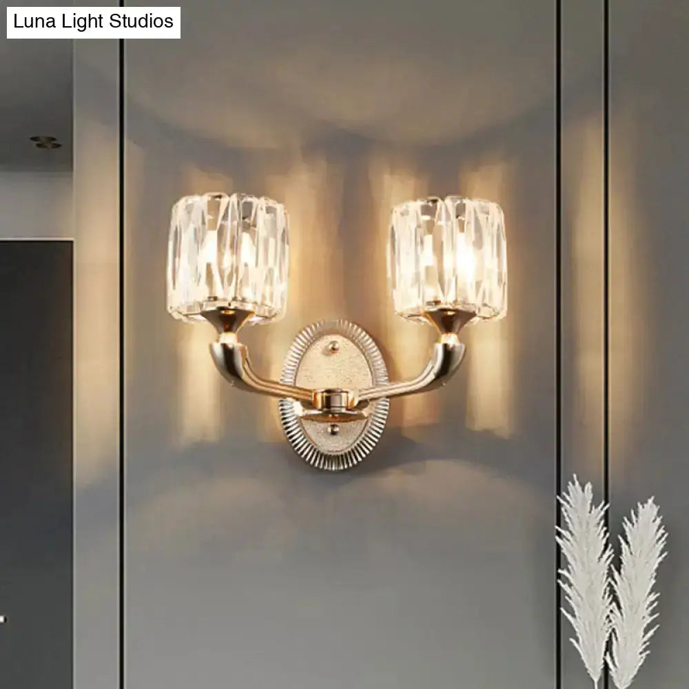 Gold Crystal Wall Lamp for Living Room Decor