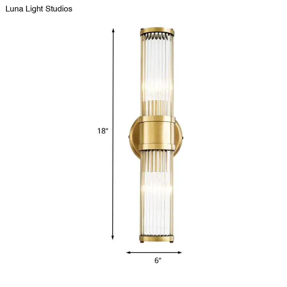Contemporary gold crystal wall sconce light fixture by Decorbites, 18in tall, 6in wide on Tampa Home & Garden Store