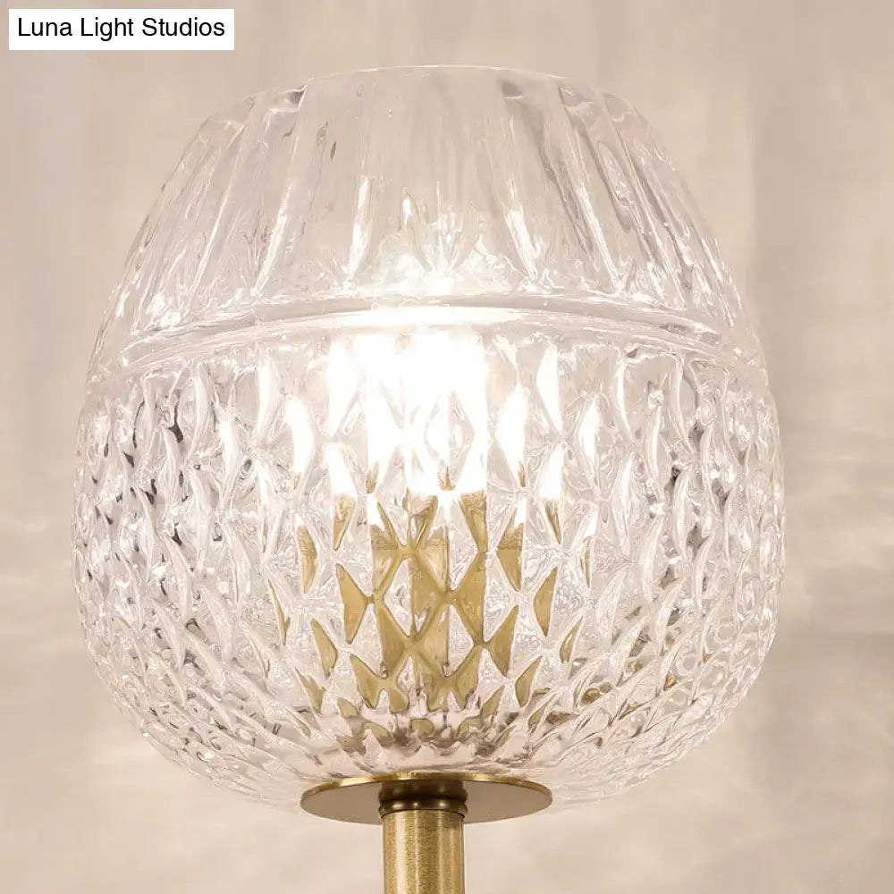 Gold Dome Lattice Light Decorbites clear glass lattice shade with brass base on Tampa Home & Garden Store