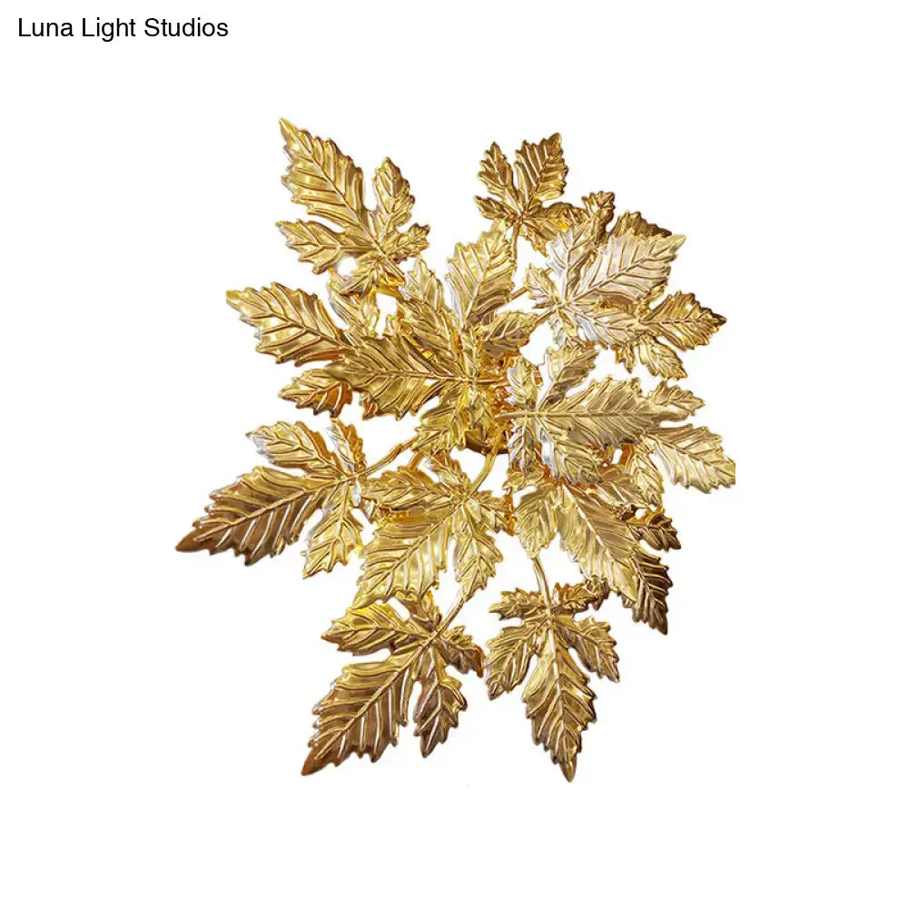 Gold Maple 6-Light Wall Sconce by Decorbites, gold-tone leaf cluster wall fixture on Tampa Home & Garden Store
