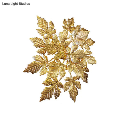 Gold Maple 6-Light Wall Sconce by Decorbites, gold-tone leaf cluster wall fixture on Tampa Home & Garden Store