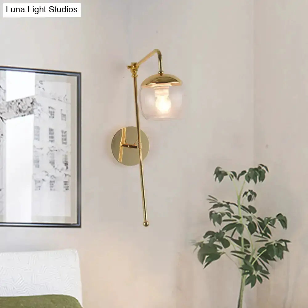 Contemporary Gold Gooseneck Sconce Light