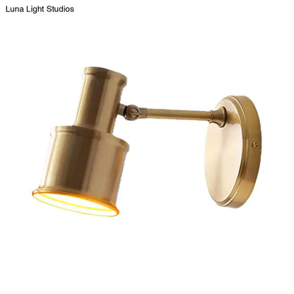 Gold Cylinder Wall Sconce Decorbites brass finish adjustable arm on Tampa Home & Garden Store