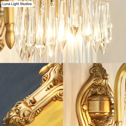 Decorbites contemporary gold wall lamp with clear crystal prisms for corridor on Tampa Home & Garden Store