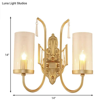Gold clear glass sconce 2-light with ornate brass backplate and dual curved arms Decorbites on Tampa Home & Garden Store