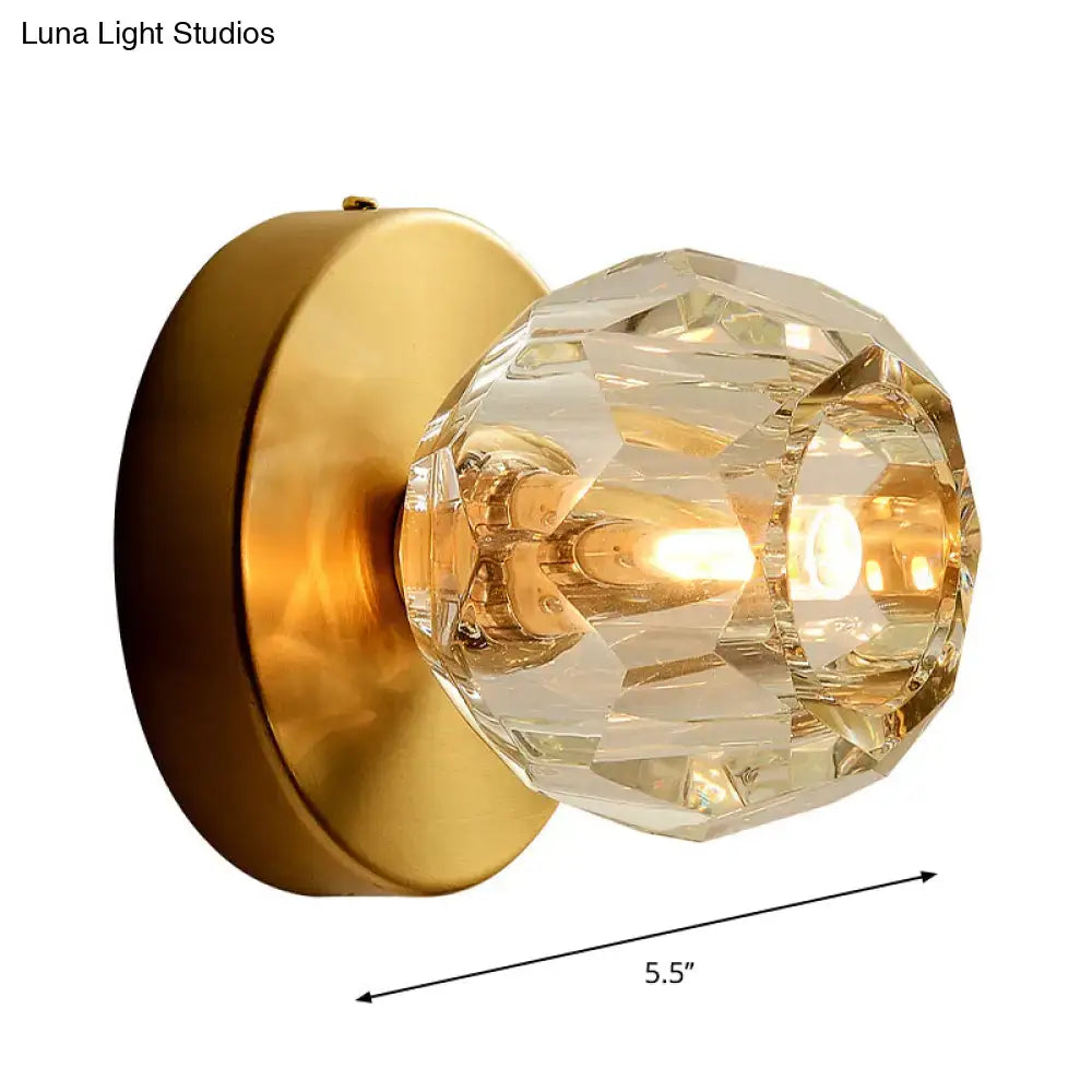 Gold faceted wall lamp with crystal-cut shade by Decorbites, Home & Garden on Tampa Home & Garden Store