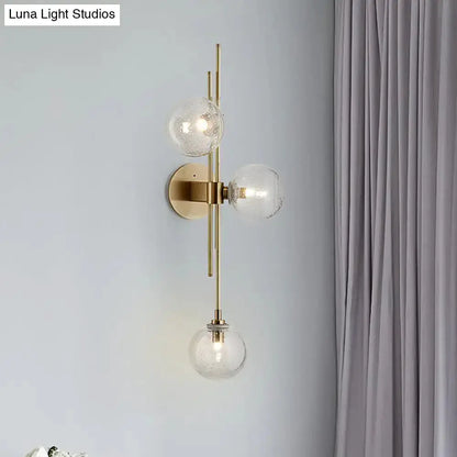 Brass and Glass Green Globe Wall Sconce Lamp