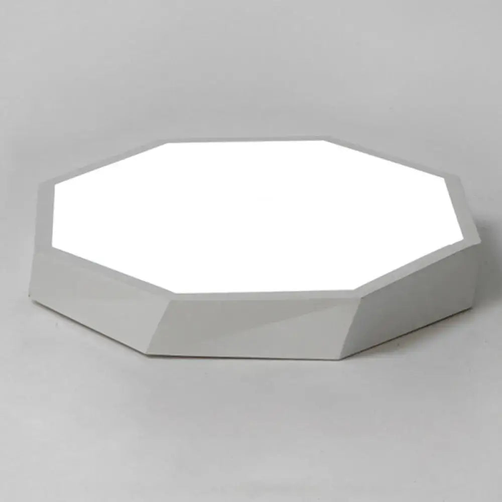 Hexagonal ceiling light fixture, white geometric mount by Decorbites, bedroom lighting on Tampa Home & Garden Store