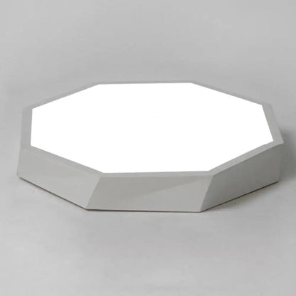 Hexagonal ceiling light fixture, white geometric mount by Decorbites, bedroom lighting on Tampa Home & Garden Store